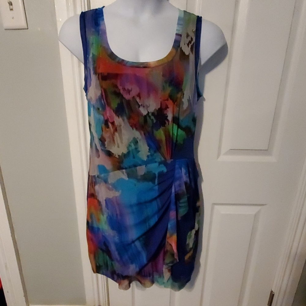 Elana Kattan Multi-Colored Ruched Dress - Picture 2 of 8